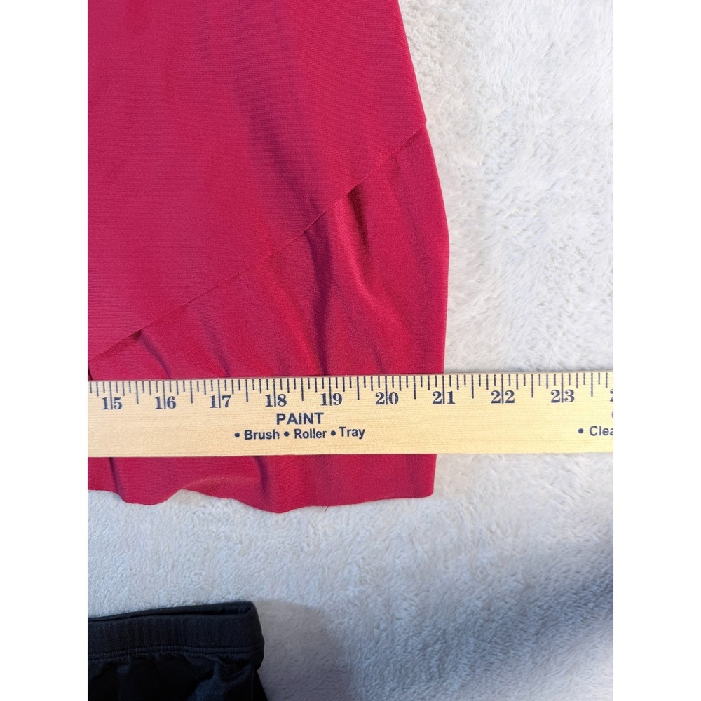 Miraclesuit Tankini Top Dazzle Red & Black High Waist Bottom Set Women's Size 14 - Picture 9 of 14